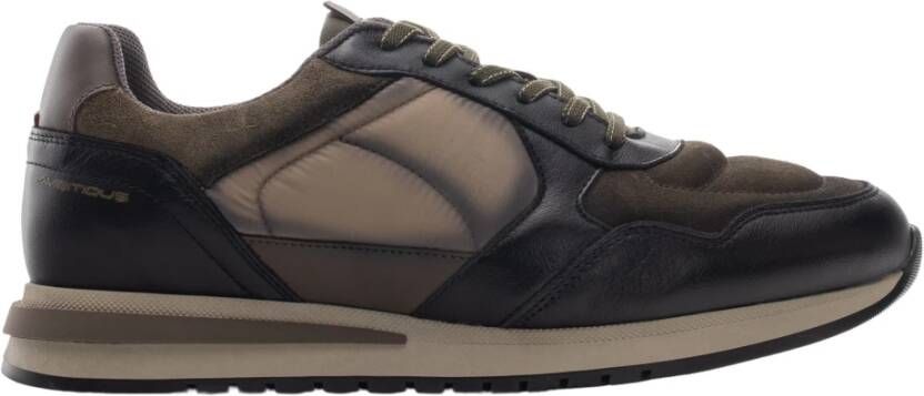 Ambitious Casual Bicolor Leren Sneaker Brown Heren