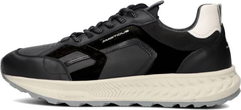 AMBITIOUS Venture Sneakers Leren Sneaker Heren Zwart