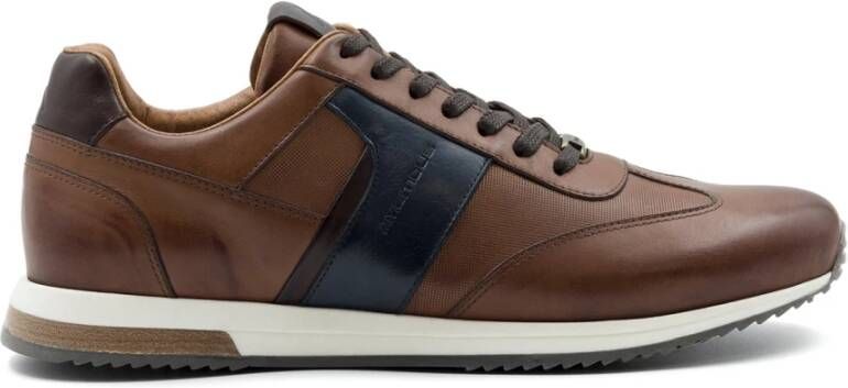 Ambitious Klassieke Leren Sneaker met Unieke Silhouet Brown Heren