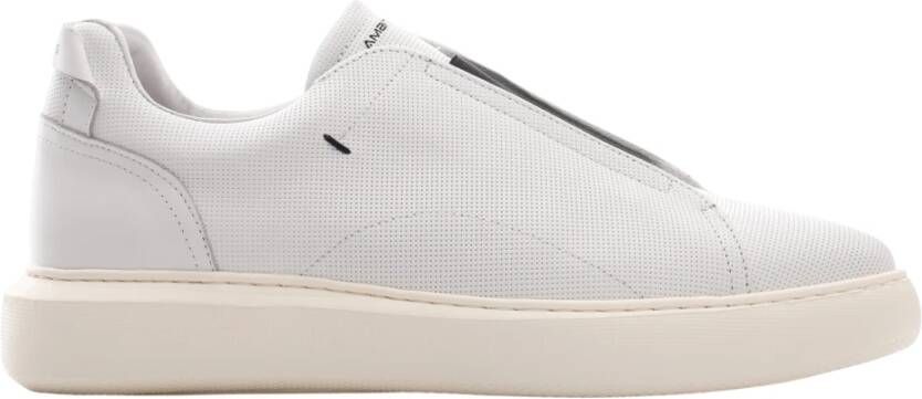 Ambitious Minimalistische Leren Instap Sneaker White Heren