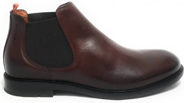 Ambitious Klassieke Leren Chelsea Boot met Moderne Details Brown Heren