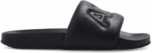 Ambush Leather slides with logo Zwart Heren