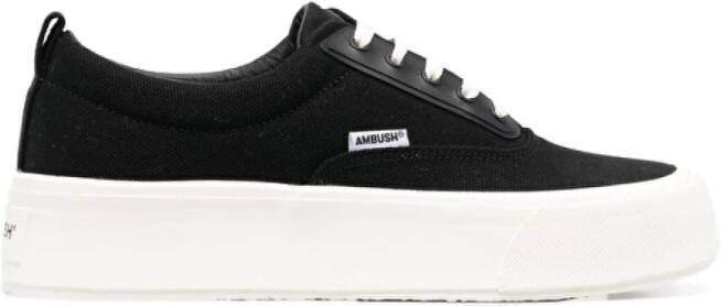 Ambush Lage gevulkaniseerde sneakers van canvas met maxi rubberen zool Black Heren