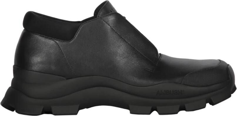 Ambush Vierkante Neus Leren Veterschoenen Black Heren