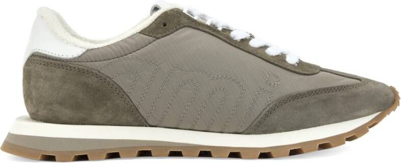 Ami Paris Groene Logo Sneakers Gray Heren