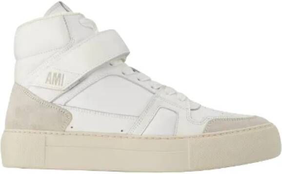 Ami Paris Witte Leren High-Top ADC Sneakers White Unisex