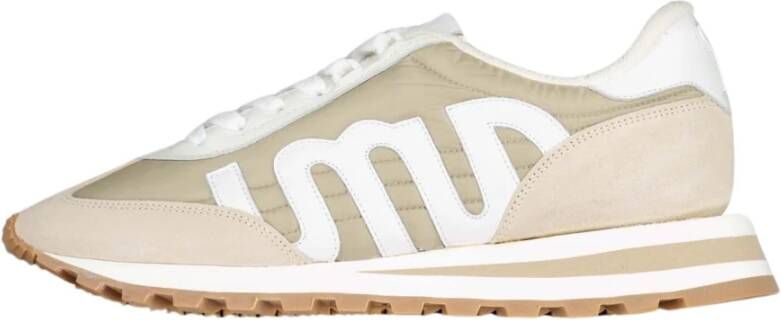 Ami Paris Lederen-Mix Sneakers Beige Heren