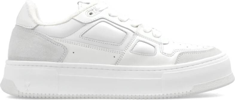 Ami Paris Arcade Lage Leren en Suède Trainers White