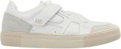 Ami Paris ADC Low Sneakers Leren en Suède Combinatie White Heren