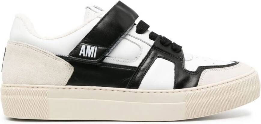 Ami Paris Witte Multikleur Leren Low-Top ADC Sneakers Multicolor Unisex