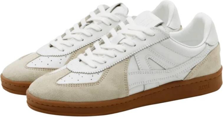 Ami Paris Witte Tennis Sneaker Wit Heren