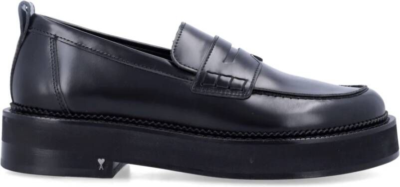 Ami Paris Zwarte Chunky Loafers Gesloten Schoenen Black Heren