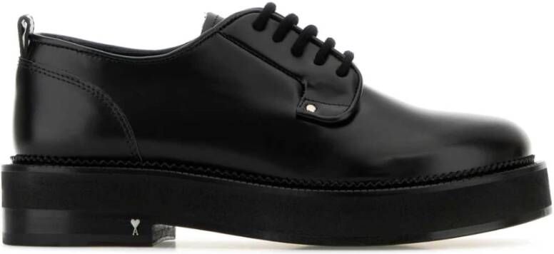 Ami Paris Zwarte leren veterschoenen Black Heren