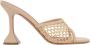 Amina Muaddi Beige Mesh Heeled Mules Sandalen Beige Dames - Thumbnail 1