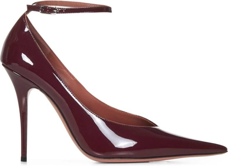 Amina Muaddi Bordeaux Lakleren Pumps Aw24 Red Dames