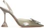 Amina Muaddi Almond Wit Transparant PVC Kristallen Broche Pumps White Dames - Thumbnail 1