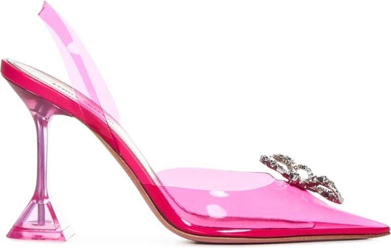 Amina Muaddi Lotus Roze Transparante PVC Slingback Pumps Pink Dames