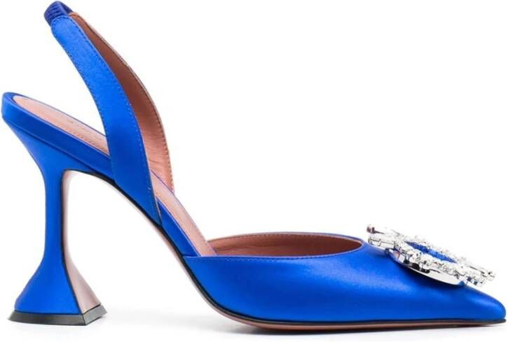 Amina Muaddi Ocean Slingback Pumps Blue Dames