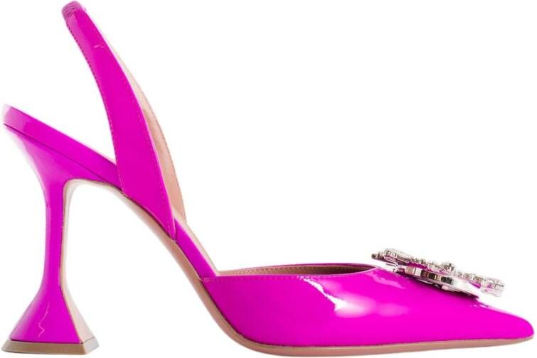 Amina Muaddi Orchidee Patentleren Slingback Pumps Pink Dames