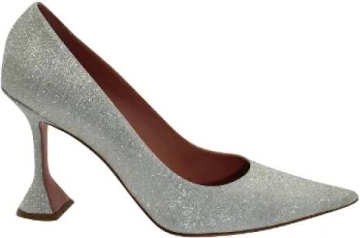 Amina Muaddi Pre-owned Canvas heels Gray Dames