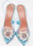 Amina Muaddi Pre-owned Fabric heels Blue Dames - Thumbnail 1