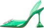 Amina Muaddi Pre-owned Fabric heels Green Dames - Thumbnail 1