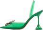 Amina Muaddi Pre-owned Fabric heels Green Dames - Thumbnail 1