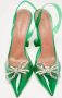 Amina Muaddi Pre-owned Fabric heels Green Dames - Thumbnail 1