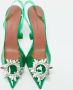 Amina Muaddi Pre-owned Fabric heels Green Dames - Thumbnail 1