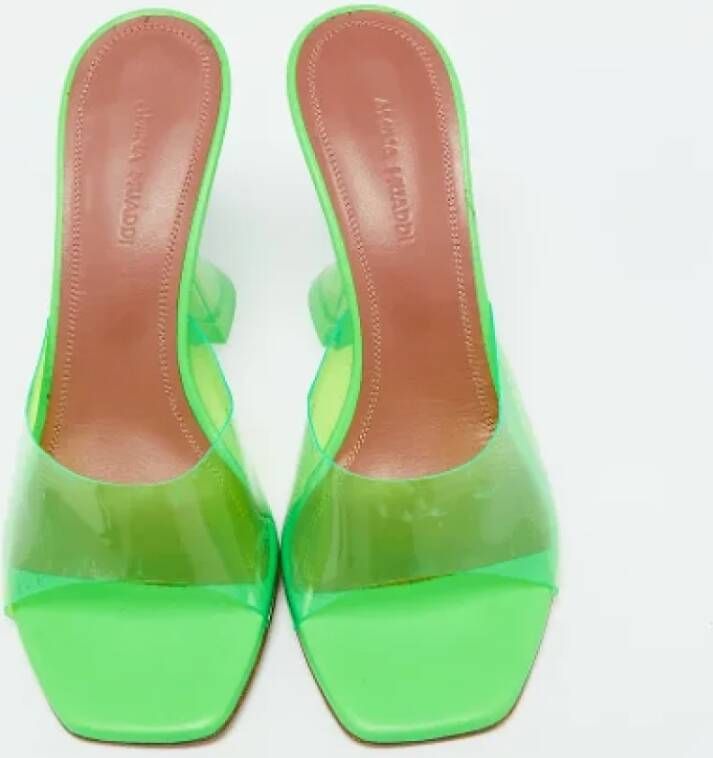 Amina Muaddi Pre-owned Fabric sandals Green Dames