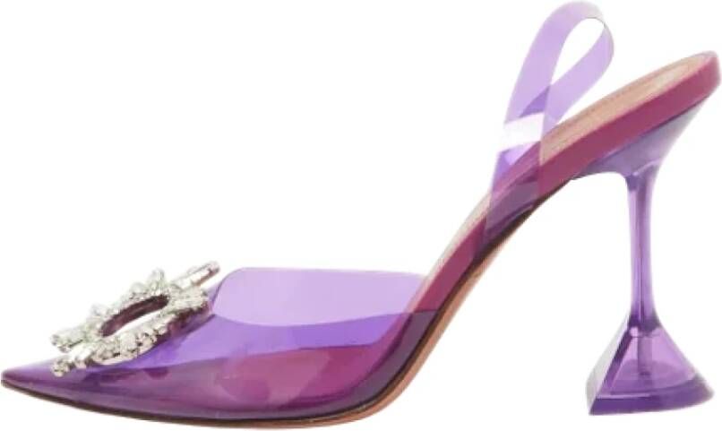 Amina Muaddi Pre-owned Fabric sandals Purple Dames