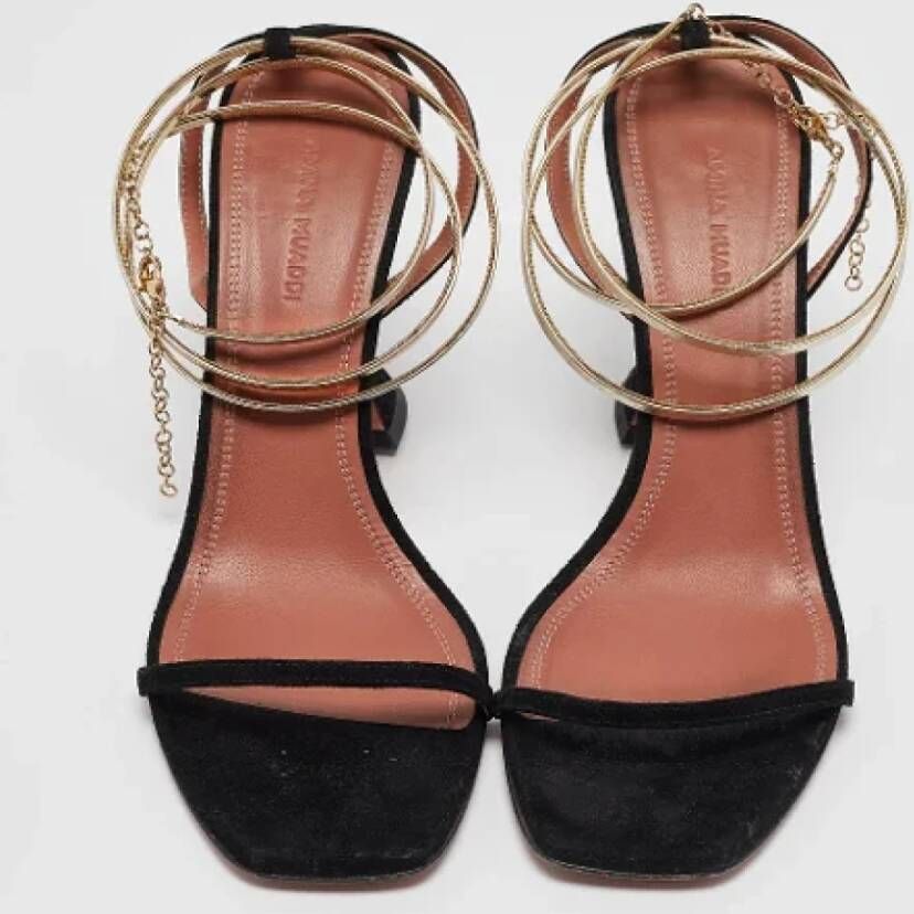 Amina Muaddi Pre-owned Leather sandals Black Dames