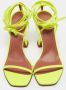 Amina Muaddi Pre-owned Leather sandals Green Dames - Thumbnail 1