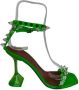 Amina Muaddi Pre-owned Leather sandals Green Dames - Thumbnail 1