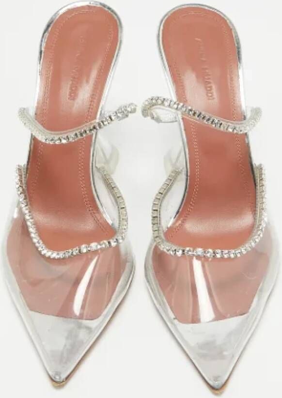 Amina Muaddi Pre-owned Leather sandals White Dames