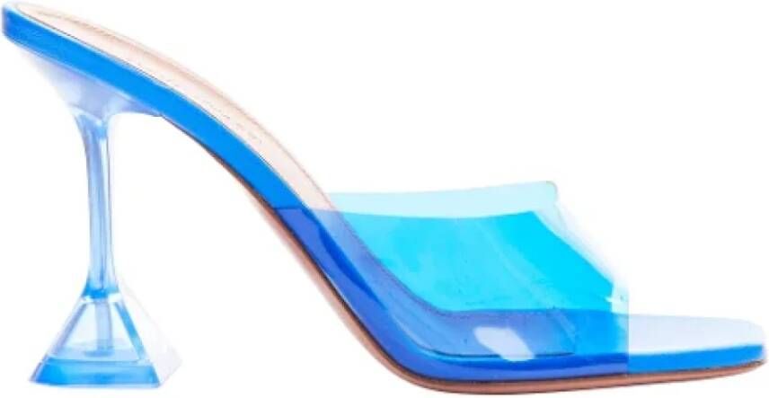 Amina Muaddi Pre-owned Plastic heels Blue Dames