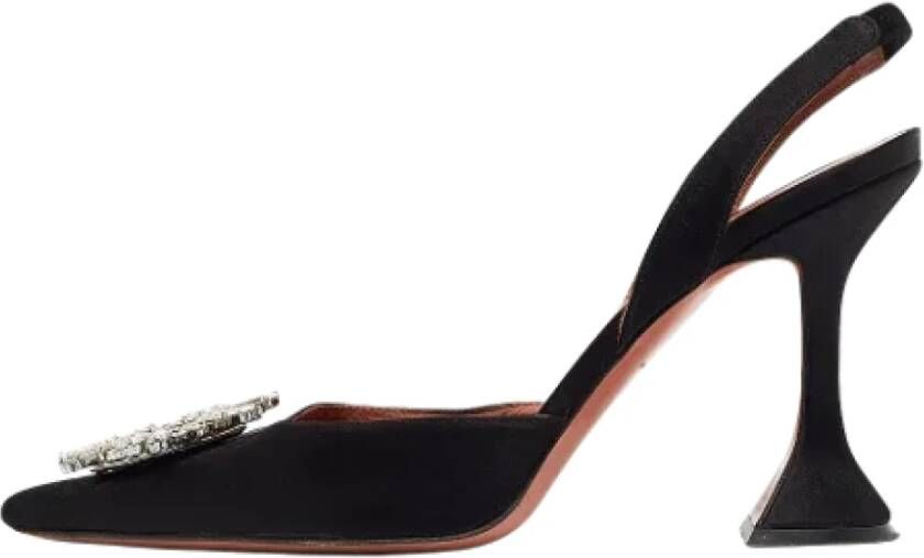 Amina Muaddi Pre-owned Satin heels Black Dames