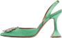 Amina Muaddi Pre-owned Satin heels Green Dames - Thumbnail 1