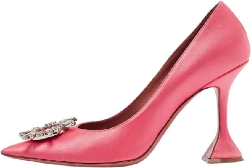 Amina Muaddi Pre-owned Satin heels Pink Dames