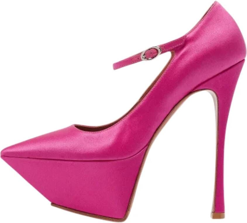 Amina Muaddi Pre-owned Satin heels Pink Dames