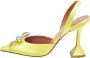 Amina Muaddi Pre-owned Satin heels Yellow Dames - Thumbnail 1