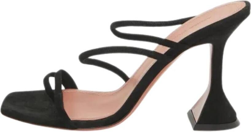 Amina Muaddi Pre-owned Suede sandals Black Dames