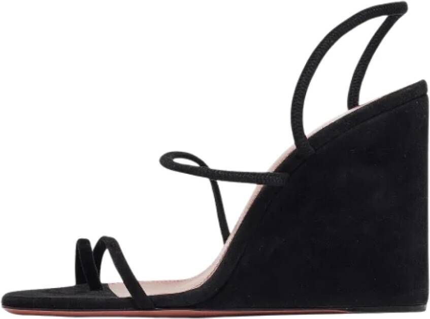 Amina Muaddi Pre-owned Suede sandals Black Dames