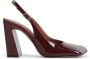 Amina Muaddi Rode Leren Pumps Elegante Hakken Red Dames - Thumbnail 1