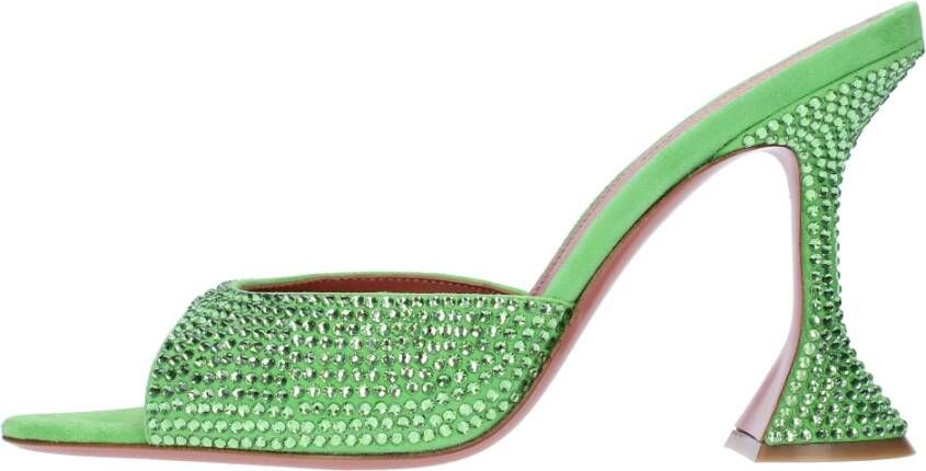 Amina Muaddi Sandalen Groen Green Dames