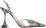 Amina Muaddi Slangenprint Slingback Hakken Multicolor Dames - Thumbnail 1