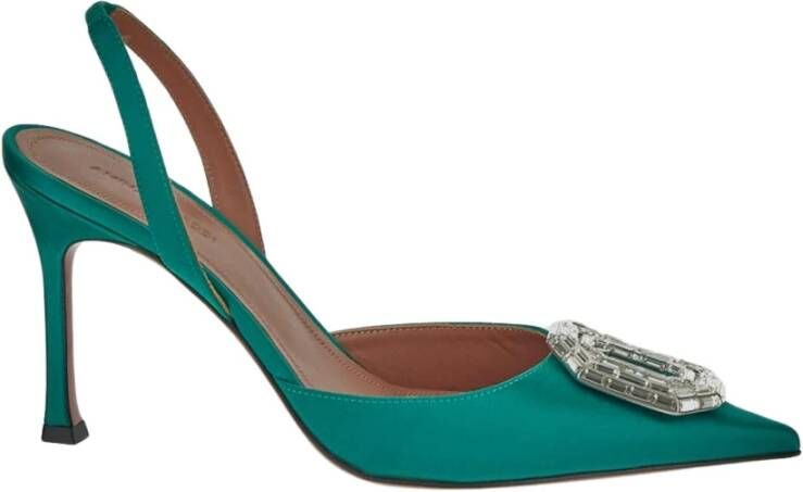 Amina Muaddi Slingback Sandalen 105 Groen Dames