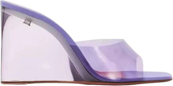 Amina Muaddi Transparante sleehak sandalen Lupita Lilac Purple Dames