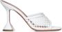 Amina Muaddi Witte Raffia Sandalen met Zandloper Hak White Dames - Thumbnail 1