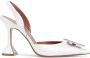 Amina Muaddi Witte Satijnen Pumps Elegante Stijl White Dames - Thumbnail 1